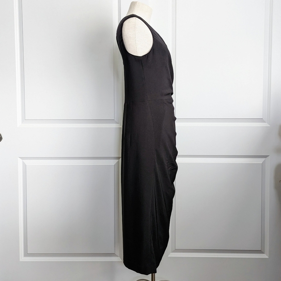 Dress The Population Martine LBD One Shoulder Stretch Knee Length Black L NWT - Picture 5 of 14